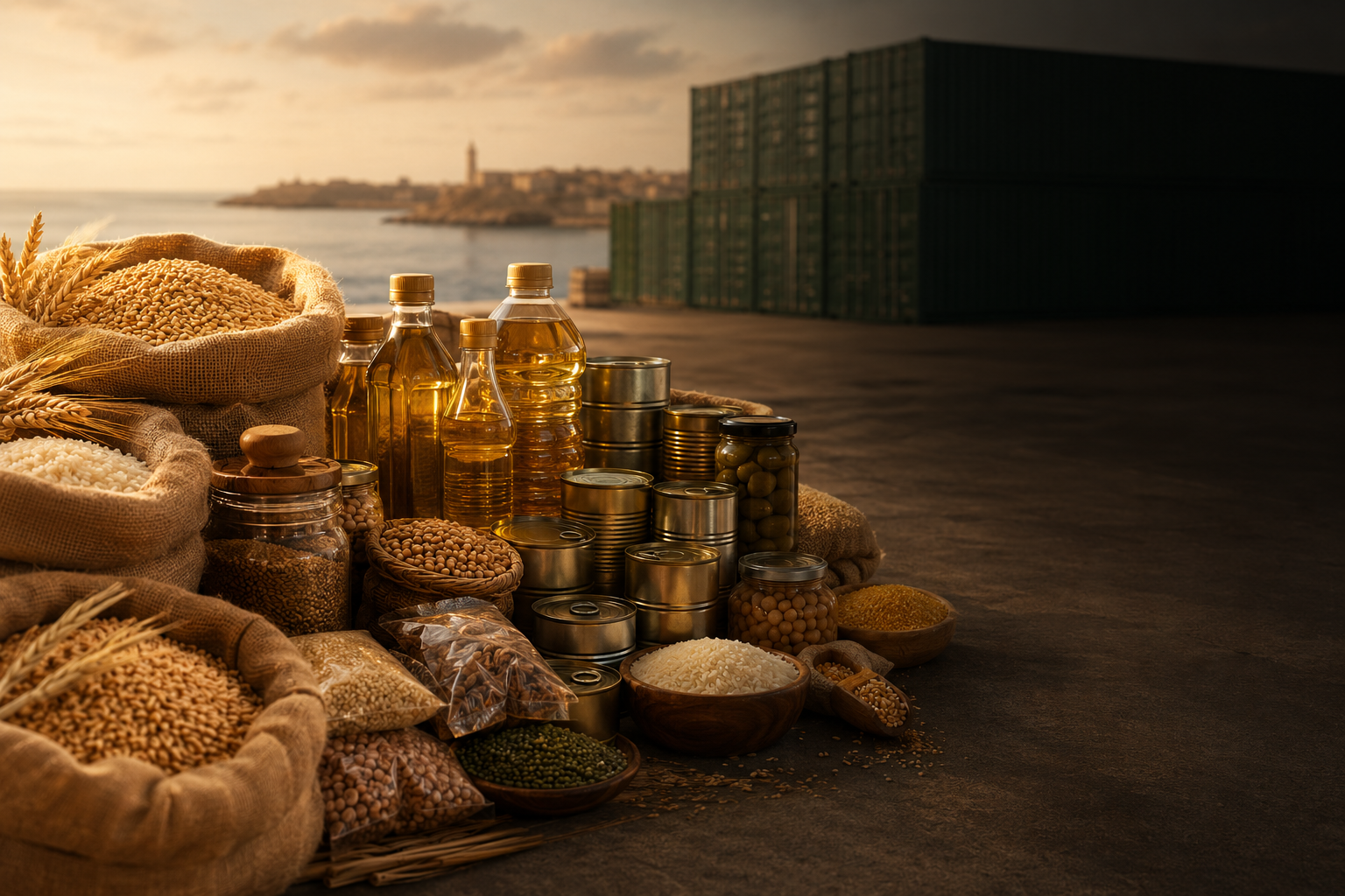 توريد الحبوب والزيوت والمواد الغذائية